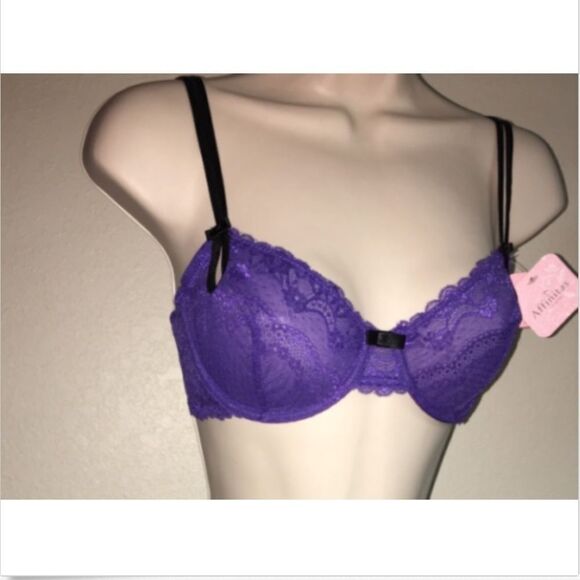 Affinitas Bra Purple Deep Violet Underwire NWT - Picture 2 of 3
